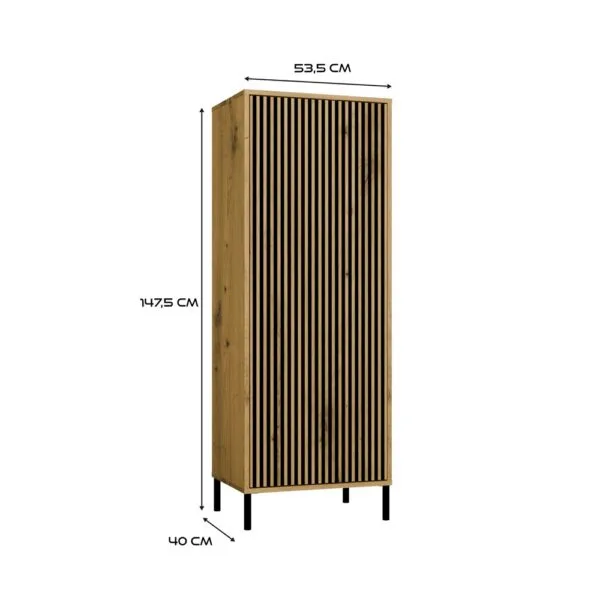 Witryna KAMARO 1DD SLIM DĄB ARTISAN Lamele Front Ryflowany - obrazek 6