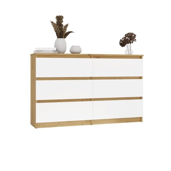 Komoda Malwa M6 120 DĄB ARTISAN BIAŁY - obrazek 5