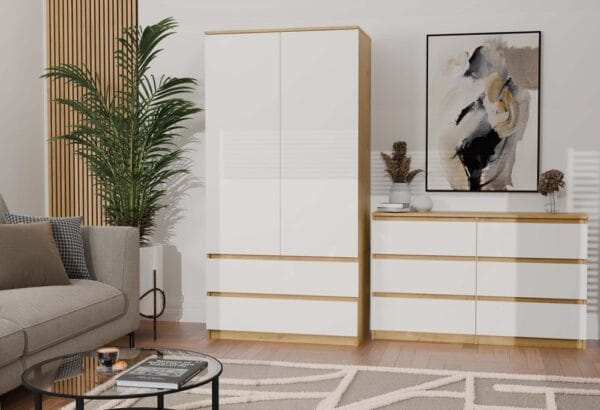 Komoda Malwa M6 120 DĄB ARTISAN BIAŁY - obrazek 7