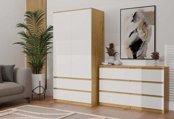 Komoda Malwa M6 120 DĄB ARTISAN BIAŁY - obrazek 3