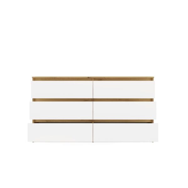 Komoda Malwa M6 140 DĄB ARTISAN BIAŁY - obrazek 7