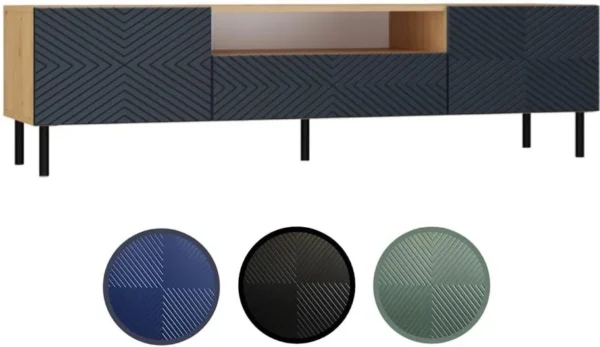 Szafka RTV KAMA 160 cm - Artisan/Granat - obrazek 4