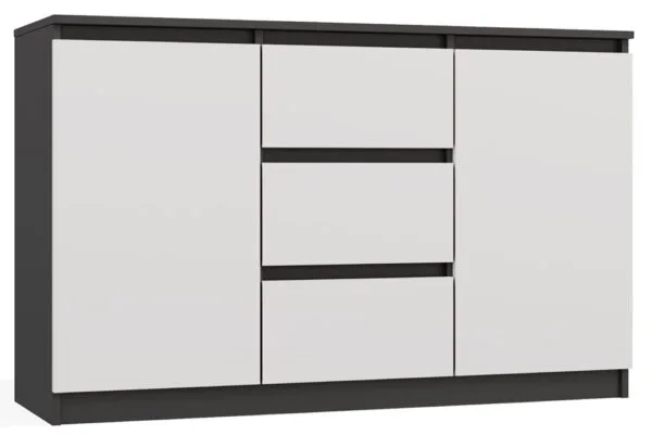 Komoda Malwa 2D3S ANTRACYT BIAŁY