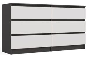 Komoda Malwa M6 140 ANTRACYT / BIAŁY