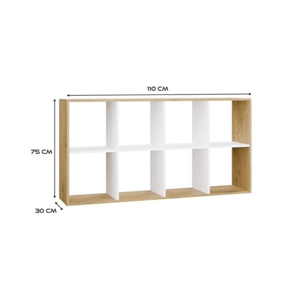 Regał Malax 2X4 DĄB ARTISAN BIEL - obrazek 4
