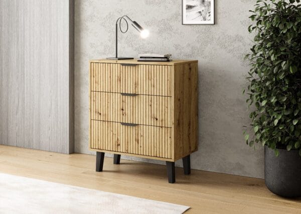 Komoda Scandi 3S SLIM DĄB ARTISAN - obrazek 2