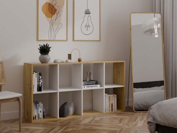 Regał Malax 2X4 DĄB ARTISAN BIEL - obrazek 2
