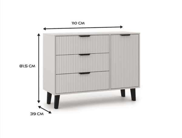 Komoda Scandi 1D3S SLIM KASZMIR BEŻ - obrazek 2