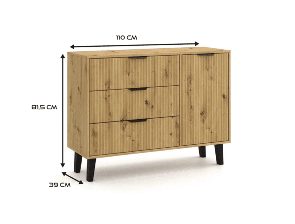 Komoda Scandi 1D3S SLIM DĄB ARTISAN - obrazek 2