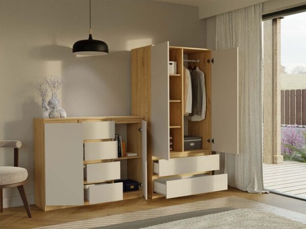 Komoda Malwa 2D4S 120 DĄB ARTISAN KASZMIR BEŻ - obrazek 5