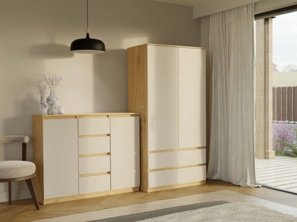 Komoda Malwa 2D4S 120 DĄB ARTISAN KASZMIR BEŻ - obrazek 2