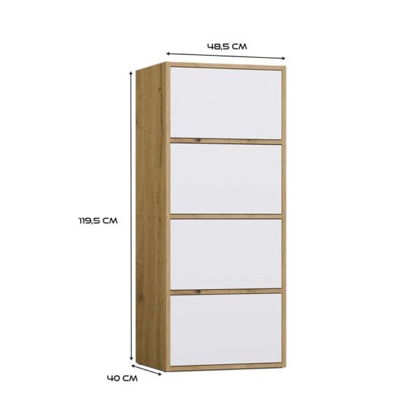 Komoda ALMA Front BIEL Korpus DĄB ARTISAN - obrazek 6