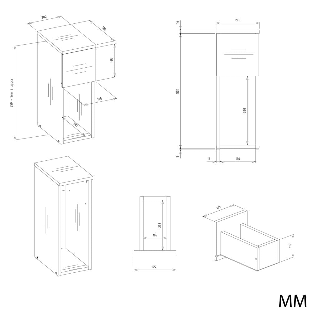 Szafka nocna GALAX 20/1S ANTRACYT ARTISAN - obrazek 5