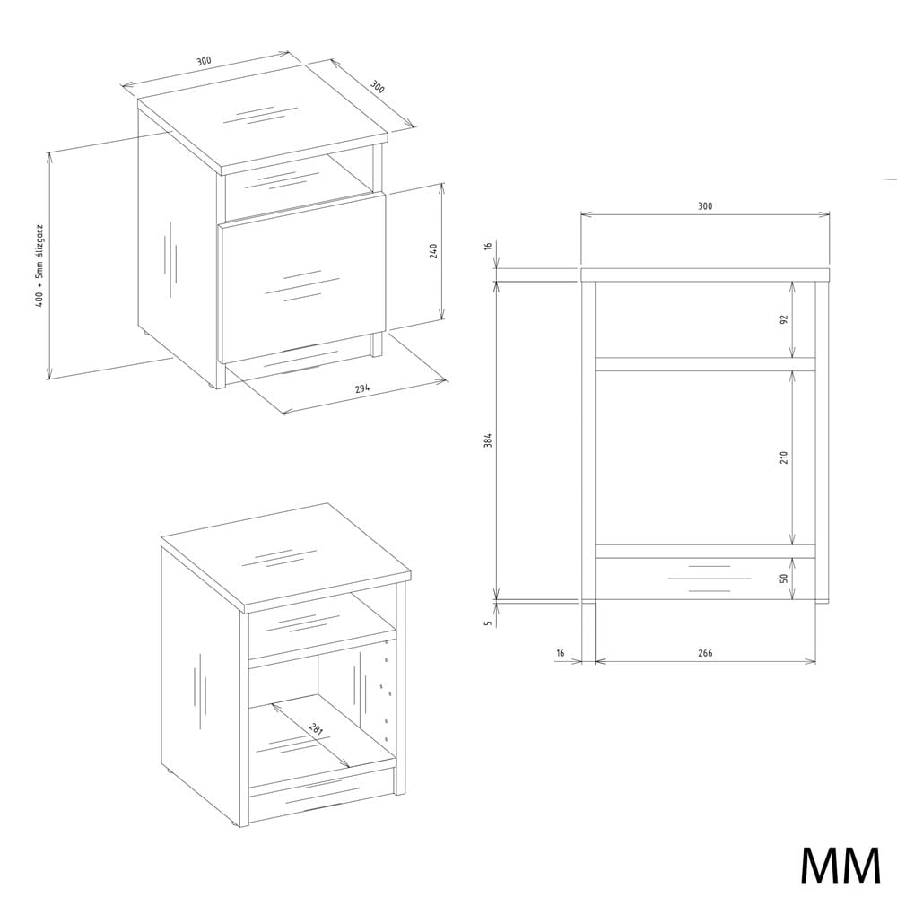 Szafka nocna GALAX 30/1D ARTISAN - obrazek 5