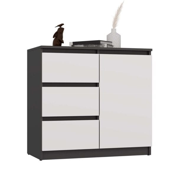 Komoda Malwa 1D3S ANTRACYT / BIAŁY