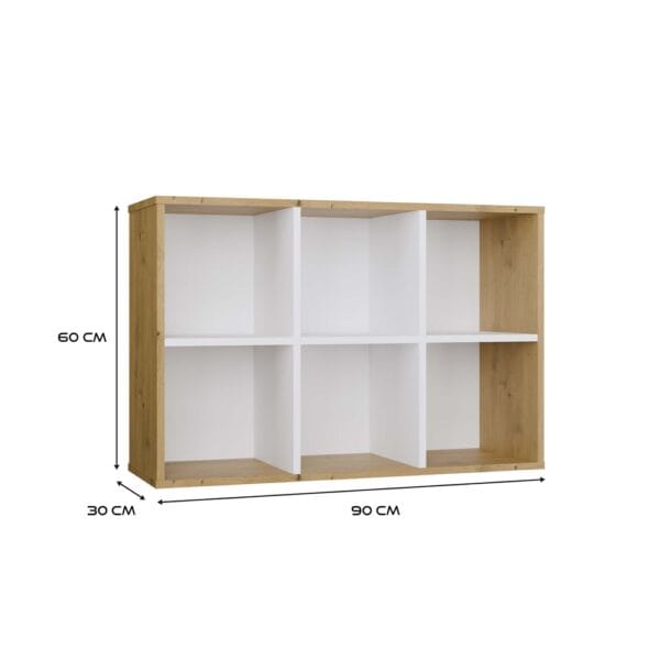 Regał Malax MINI 2X3 DĄB ARTISAN BIEL - obrazek 4