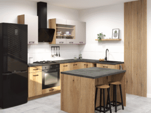 WYSPA KUCHENNA VARIO 1 DĄB EVOKE CZERŃ DARK DISTRICT