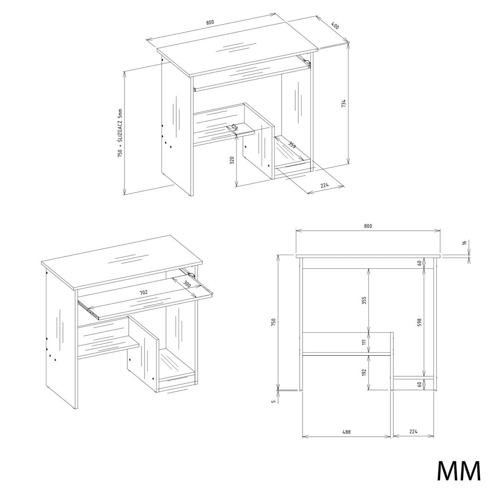 Biurko ROSA BIAŁY - obrazek 6