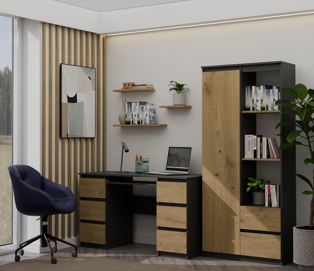 Regał Nordico Bily RS-80 | antracyt / dąb artisan - obrazek 5