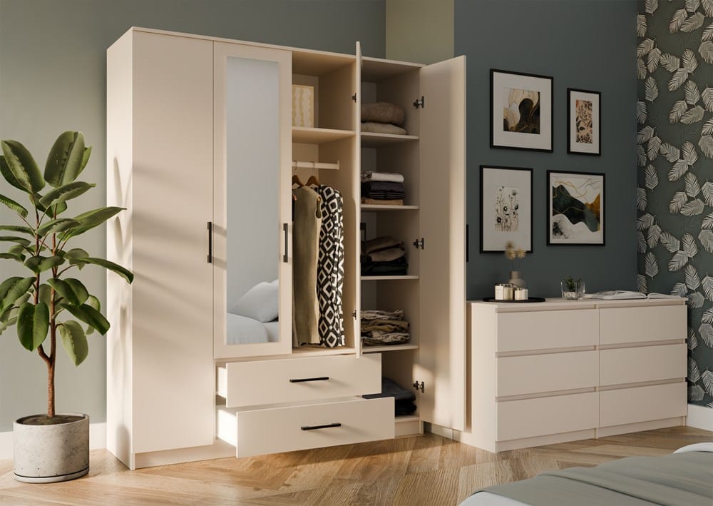 Szafa Romana 160 X 205 LUSTRO KASZMIR BEŻ - obrazek 3