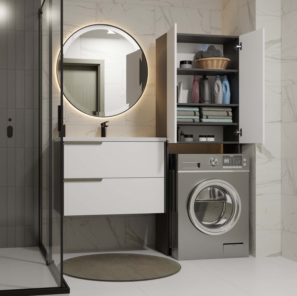 Szafka na pralkę Pola DD ANTRACYT / BIAŁY - obrazek 4