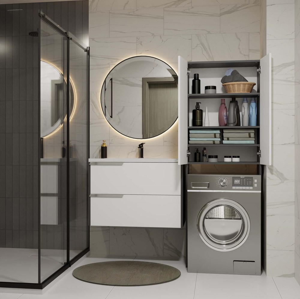 Szafka na pralkę Pola DD ANTRACYT / BIAŁY - obrazek 2