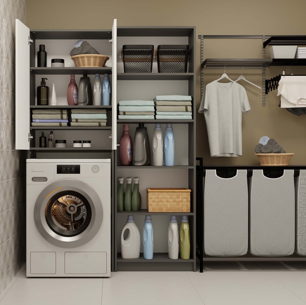 Szafka na pralkę Pola DD ANTRACYT / BIAŁY - obrazek 3