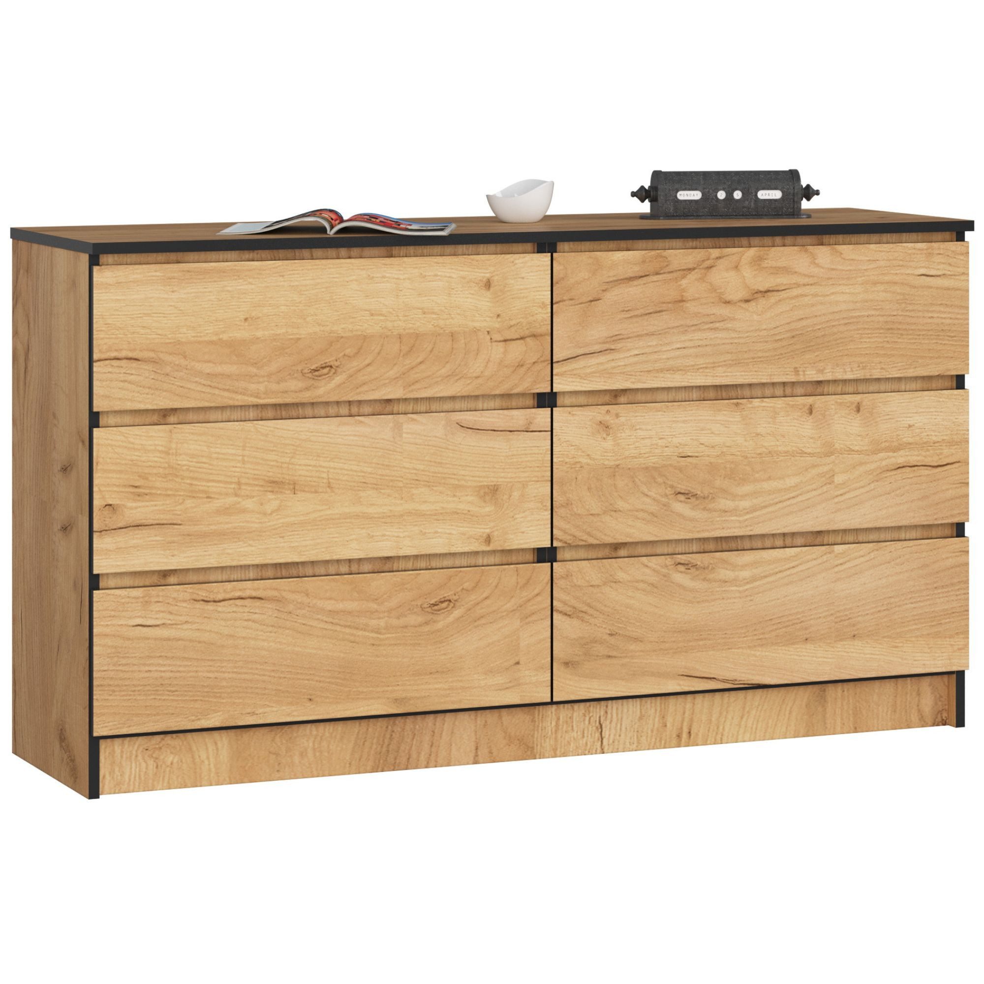 KOMODA K140 6SZ CLP PK DĄB CRAFT