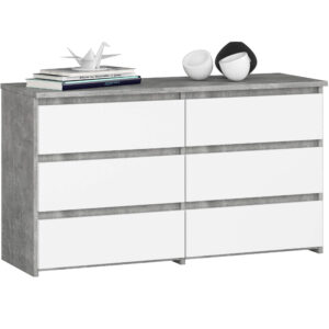 KOMODA CL100 6SZ PK BETON / BIAŁA