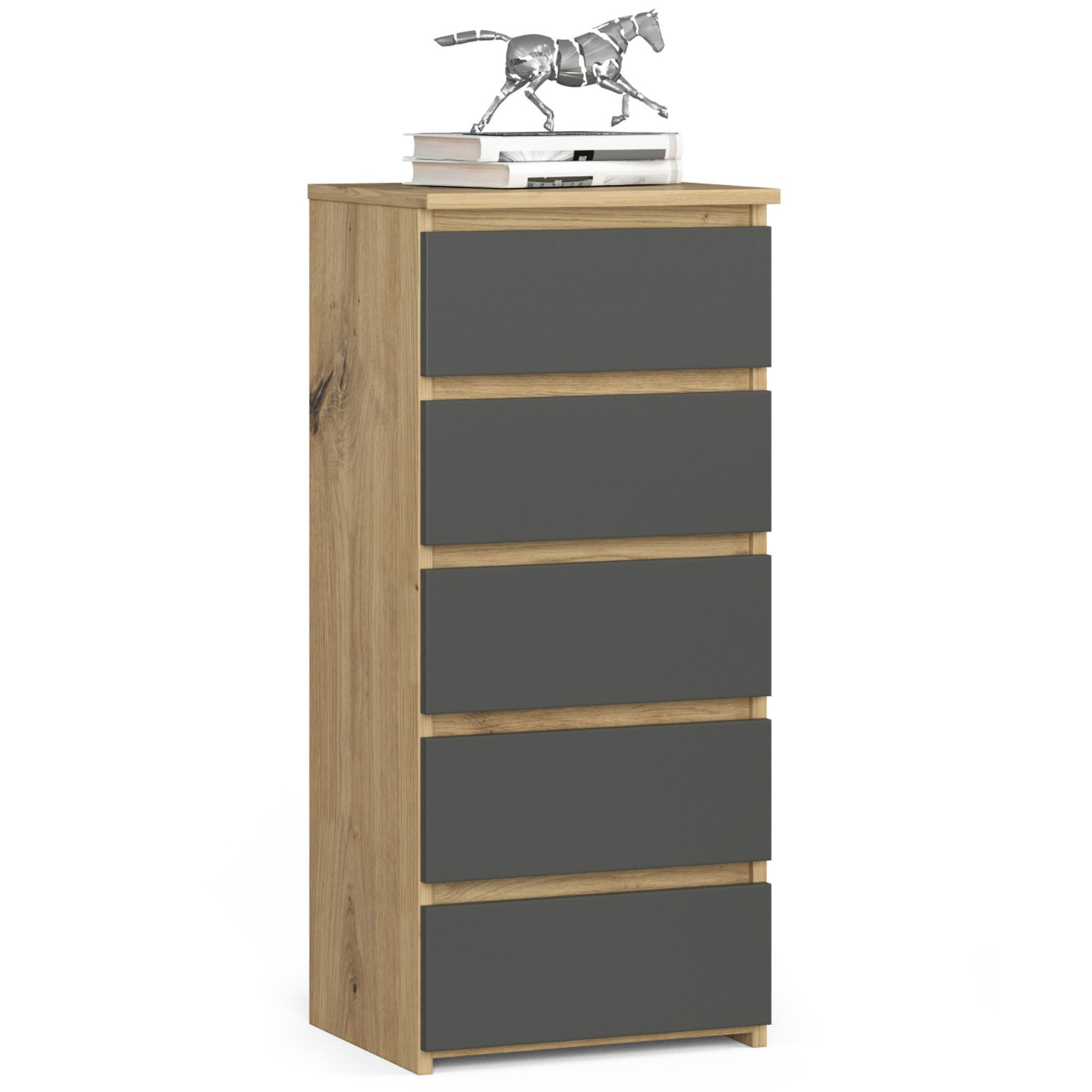 KOMODA CL5 PK DĄB ARTISAN / SZARA