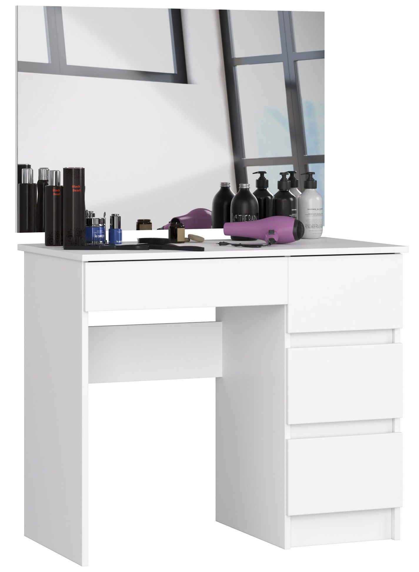 TOALETKA KOSMETYCZNA Z LUSTREM T-6/SL 900x600 PRAWA PK BIAŁA