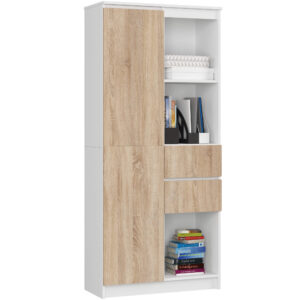 REGAŁ R15 R80 1D 2SZ CLP PK BIAŁY / SONOMA