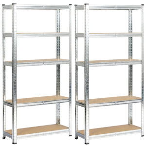 2x REGAŁ METALOWY 70x30x154 SREBRNY