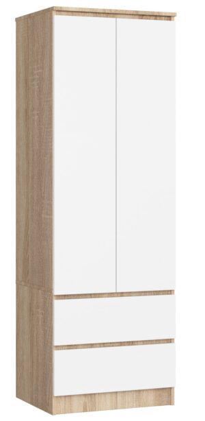 SZAFA STAR S 60 cm 2 DRZWI 2 SZUFLADY PK SONOMA / BIAŁA