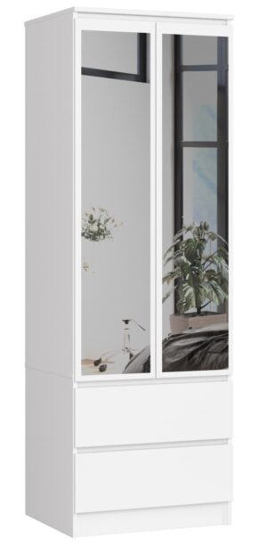 SZAFA STAR S 60 cm Z LUSTREM 2 DRZWI 2 SZUFLADY PK BIAŁA