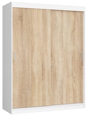 SZAFA PRZESUWNA 150 cm CLP MONO BIAŁA/SONOMA