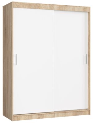 SZAFA PRZESUWNA 150 cm CLP MONO SONOMA/BIAŁA
