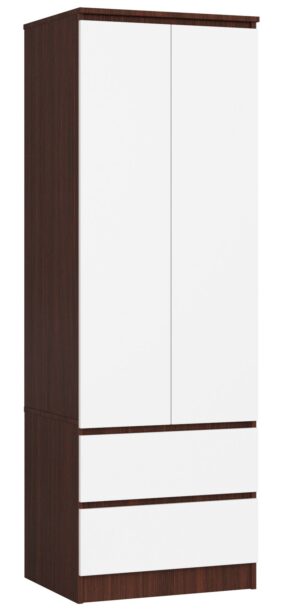 SZAFA STAR S 60 cm 2 DRZWI 2 SZUFLADY PK WENGE / BIAŁA