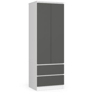 SZAFA STAR S60 2D 2SZ PK BIAŁY / SZARY