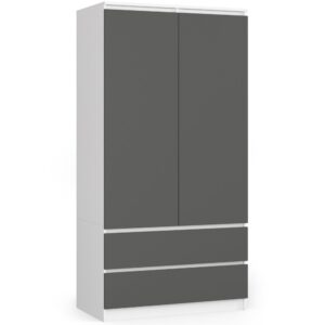 SZAFA S90 2D 2SZ CLP PK BIAŁY / SZARY