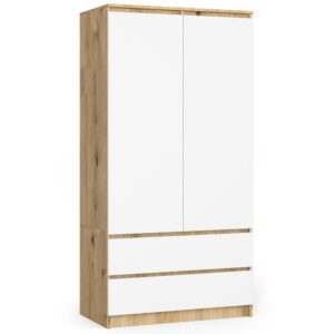 SZAFA S90 2D 2SZ CLP PK DĄB ARTISAN / BIAŁA