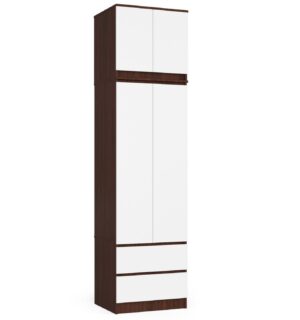 Szafa z nadstawką do sypialni 60 cm STAR PK wenge-biała