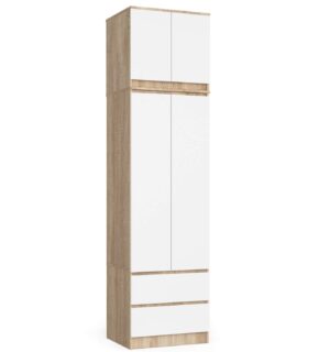 SZAFA Z NADSTAWKĄ S60 2D 2SZ CLP PK DĄB SONOMA / BIAŁA