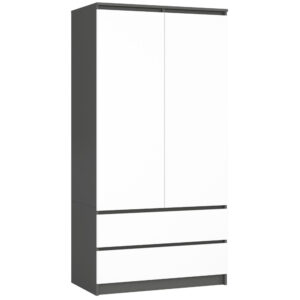 SZAFA S90 2D 2SZ CLP GRAFIT PK SZARY / BIAŁA