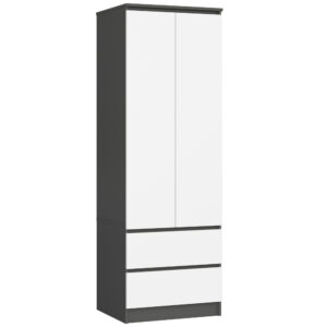 SZAFA STAR S60 2D 2SZ PK GRAFIT SZARY / BIAŁA