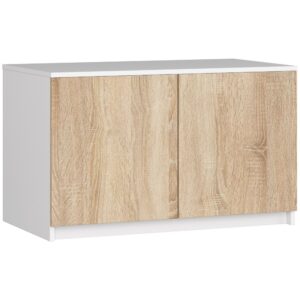 Nadstawka na szafę S 90 cm - biała-dąb sonoma - 2 drzwi