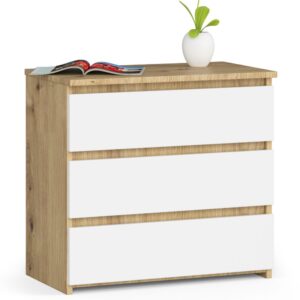 KOMODA CL3 3SZ CLP PK DĄB ARTISAN / BIAŁY