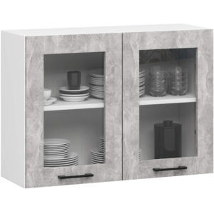 Szafka OLIWIA Witryna W80 H580 BIAŁA / BETON