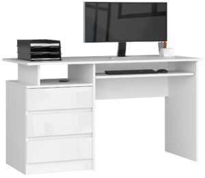 BIURKO CLP 135cm PK BIAŁE / BIAŁY POŁYSK