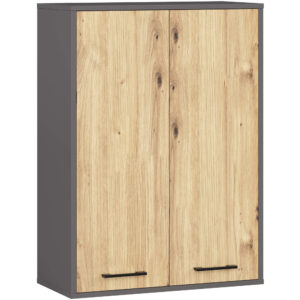 SZAFKA WISZĄCA FIN H934 W64 2D GRAFIT SZARY/DĄB ARTISAN